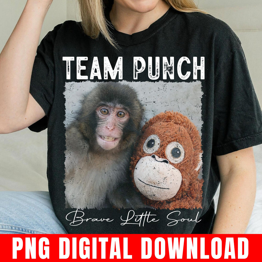 Team Punch Monkey Png, Brave Little Soul, Baby Macaque Photo Graphic Digital Download