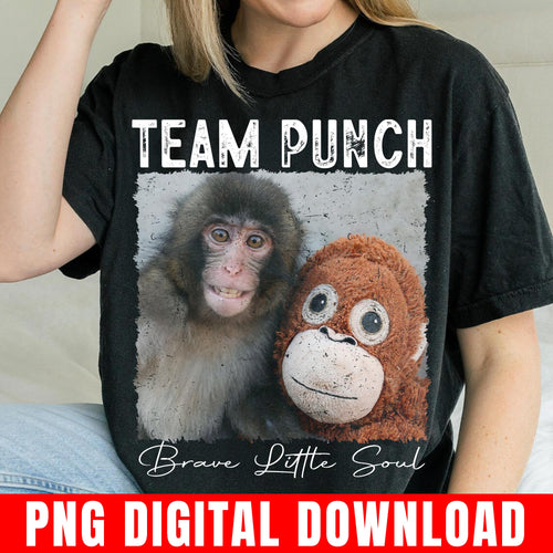Team Punch Monkey Png, Brave Little Soul, Baby Macaque Photo Graphic Digital Download